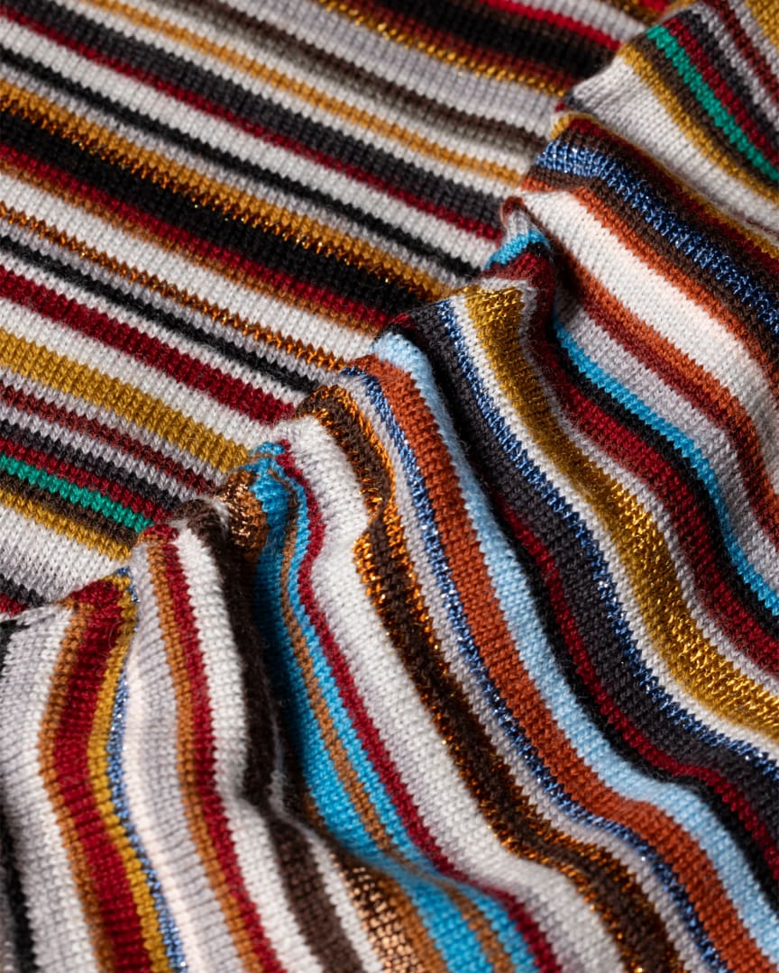 Detail View - Women's Knitted 'Signature Stripe' Glitter Sweater Paul Smith