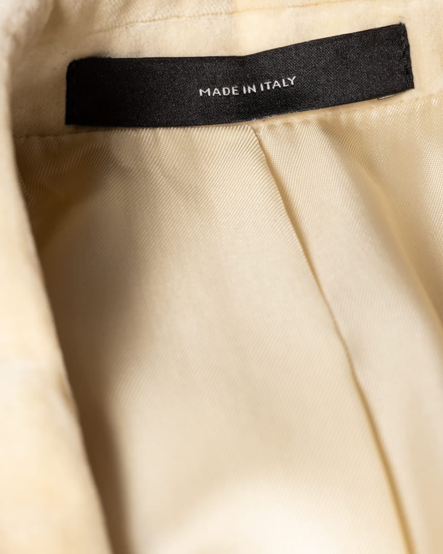 The Soho - Tailored-Fit Ivory Velvet Blazer