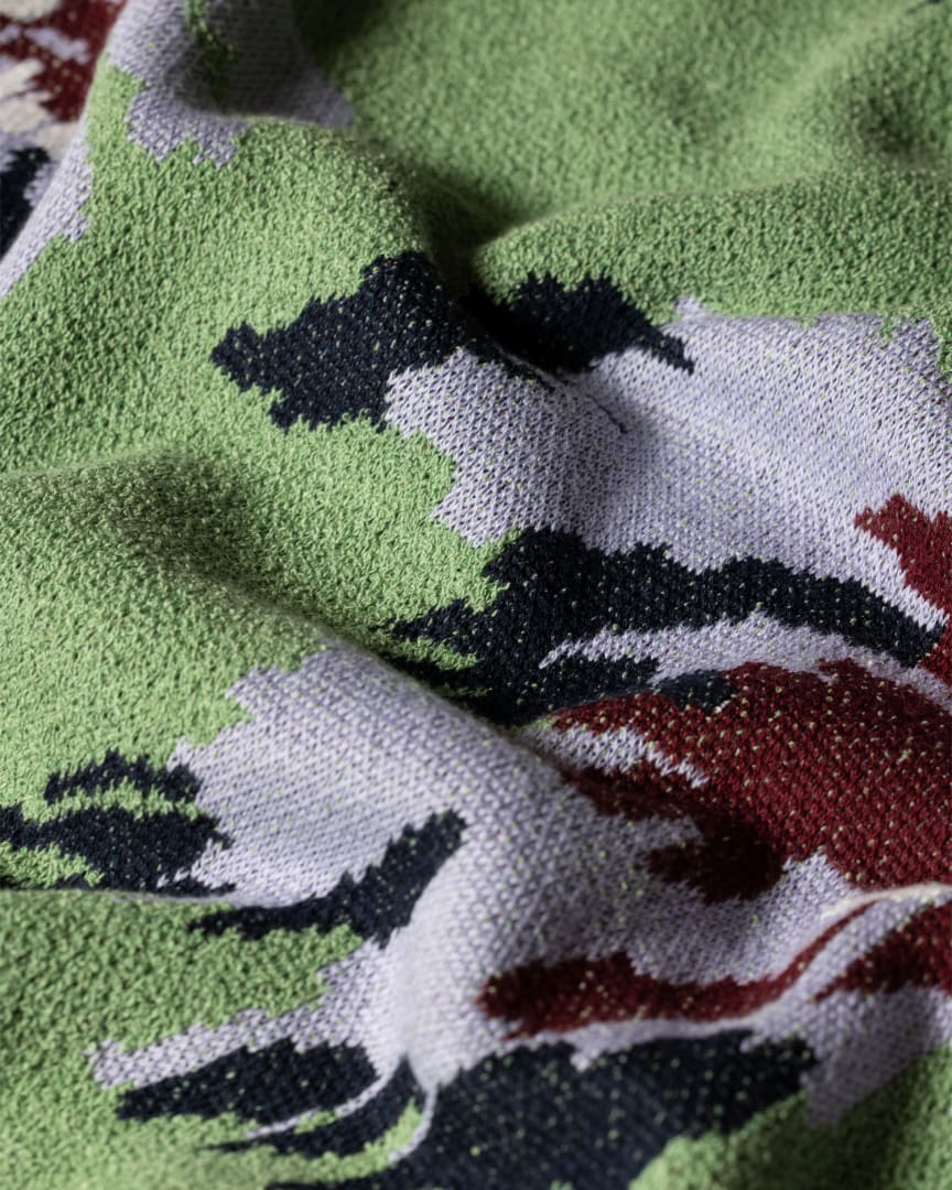 Detail View - Green 'Palmera' Jacquard Cotton-Blend Sweater Paul Smith