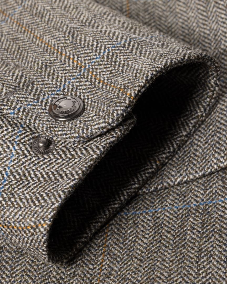 Men's Grey Wool Tweed Bomber Jacket