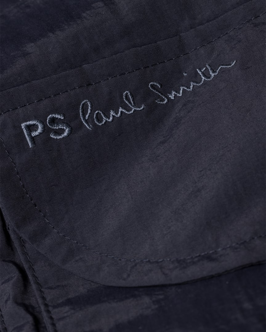 Detail View - Navy Recycled Nylon Hooded Fishing Jacket Paul Smith