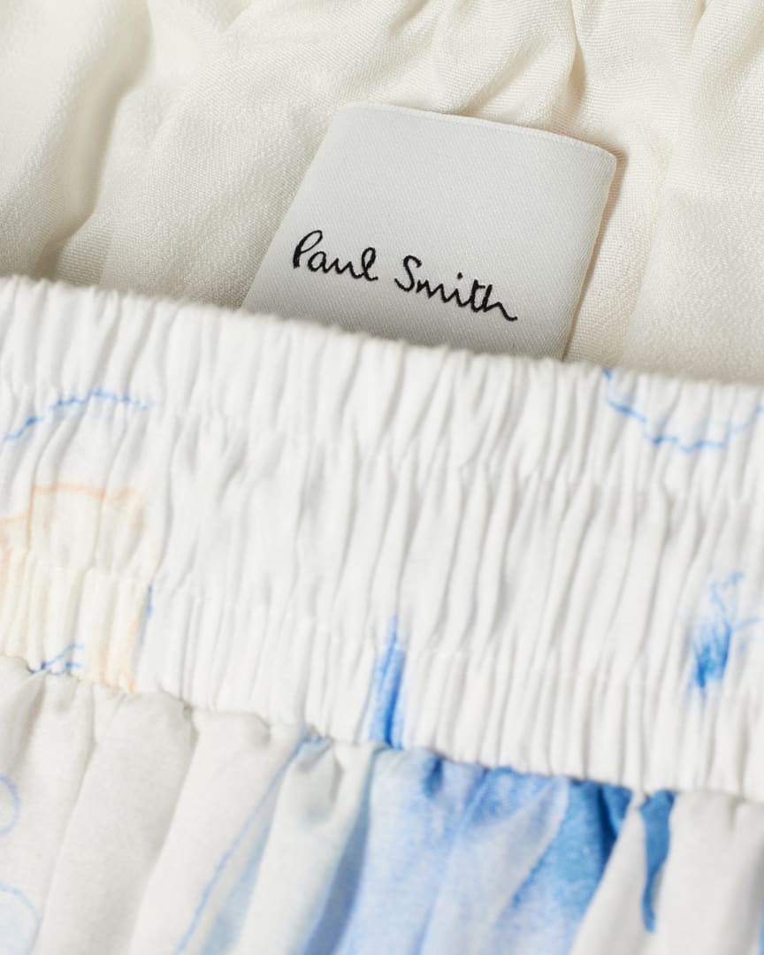 Detail View - Women's Blue 'Tulip' Cotton-Silk Blend Skirt Paul Smith