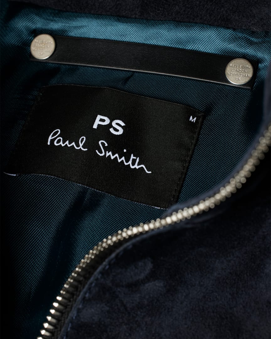 Detail View - Navy Suede Jacket Paul Smith