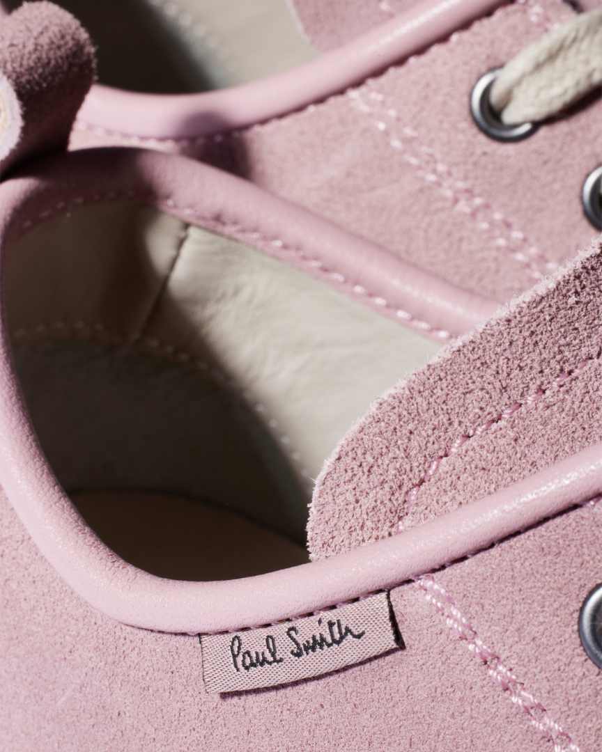 Detail View - Women's Pink Suede 'Miyata' Trainers Paul Smith