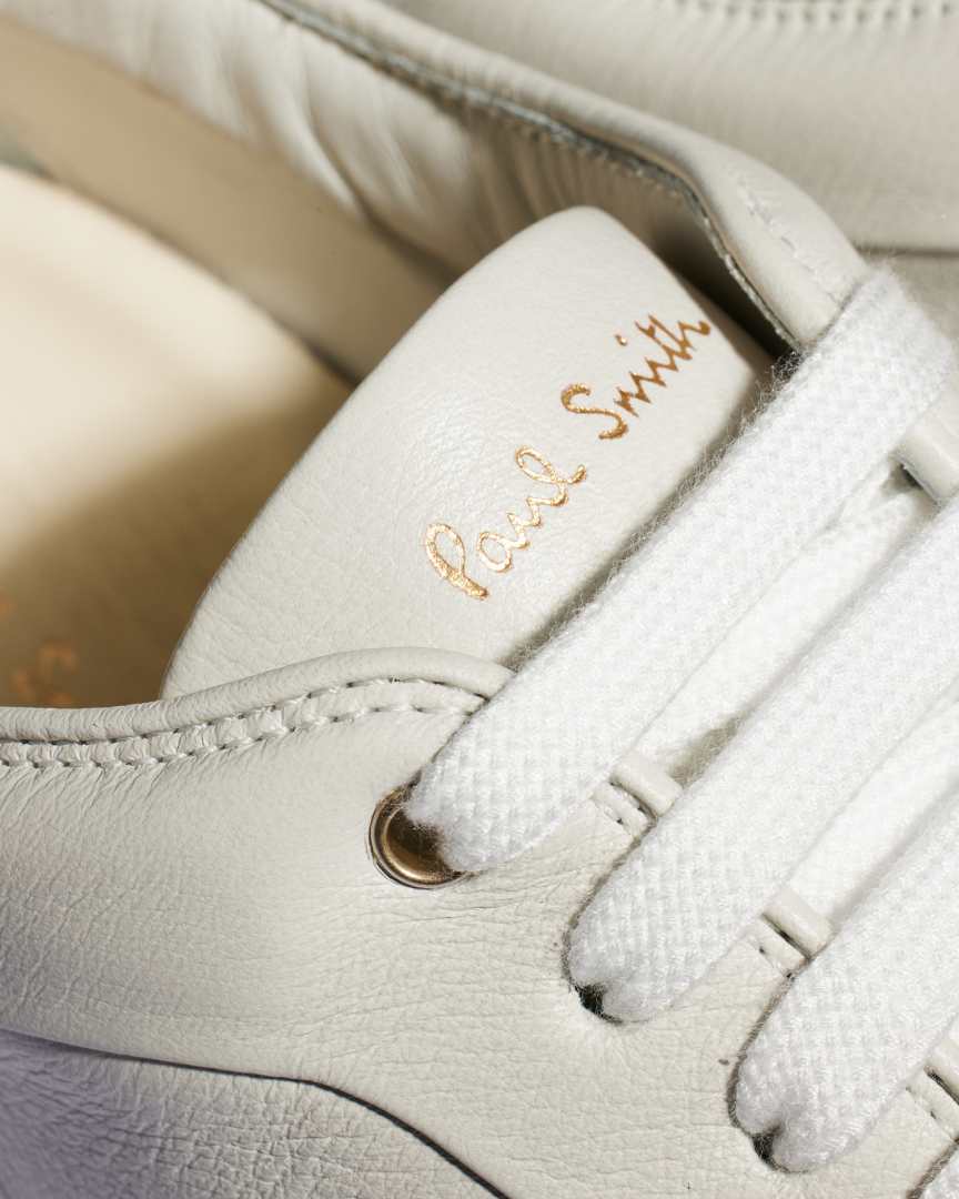 Detail View - Women's White Basso Leather Trainers Paul Smith