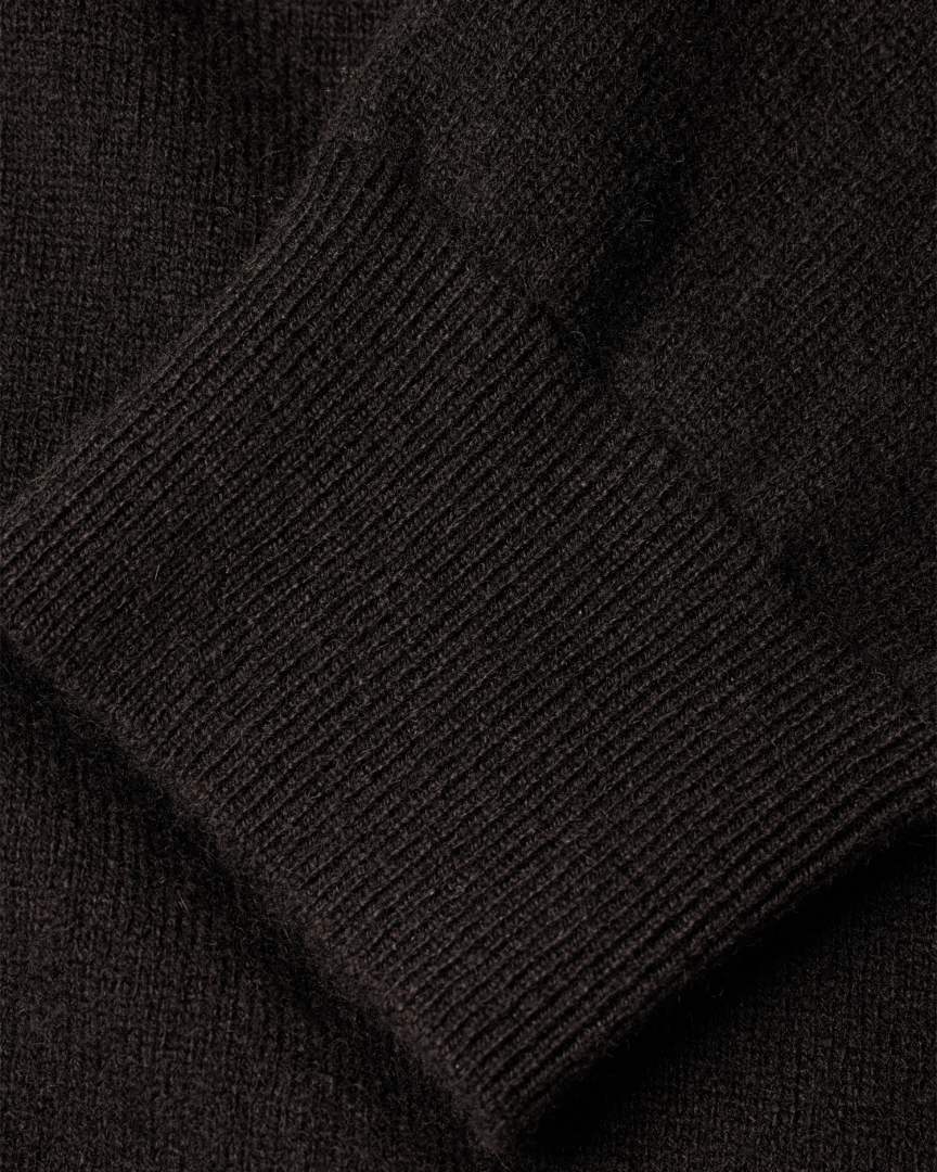 Ladies Cashmere Roll Collar - Black