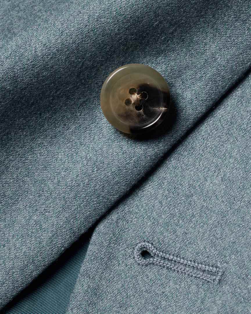 Blue Tick Weave Flannel Blazer