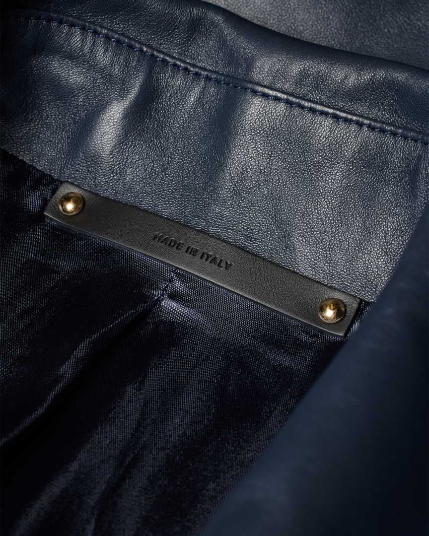 The Del Rio Dark Blue Leather Men Jacket main image 0