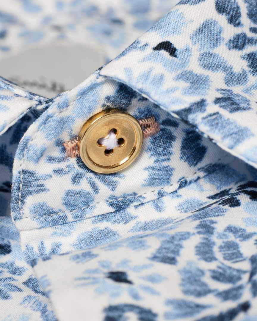 Pale Blue SlimFit 'Pencil Floral' Shirt