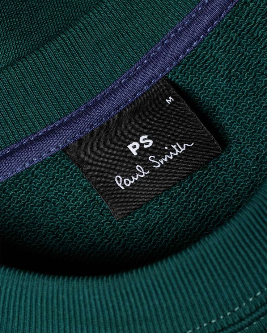 Dark Green Zebra Logo Organic Cotton Sweatshirt