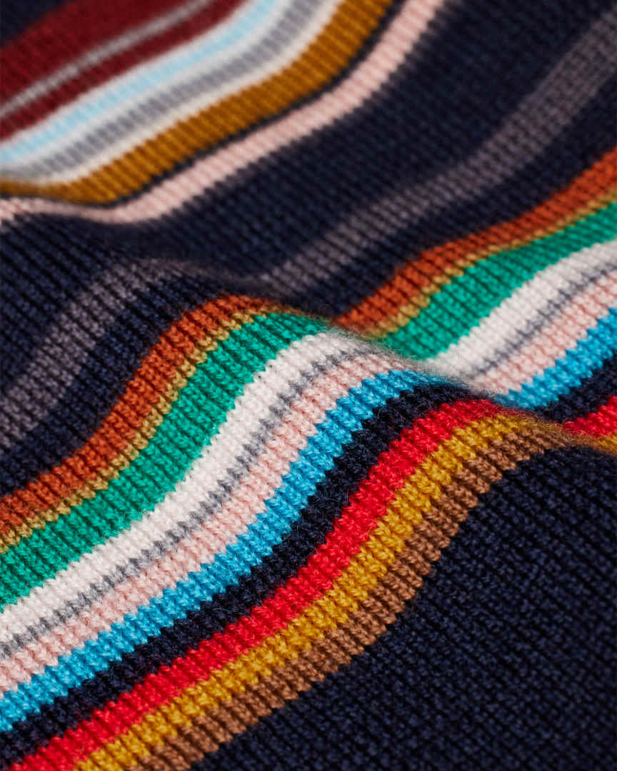 Chandler Knit Polo, Navy Stripe
