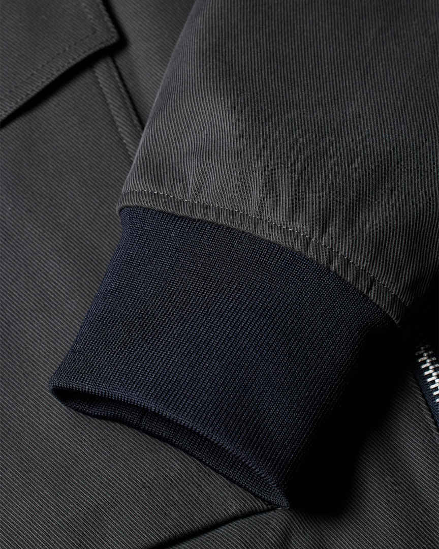 Paul and Joe grey padded canvas coat with exposed fleece lining - S