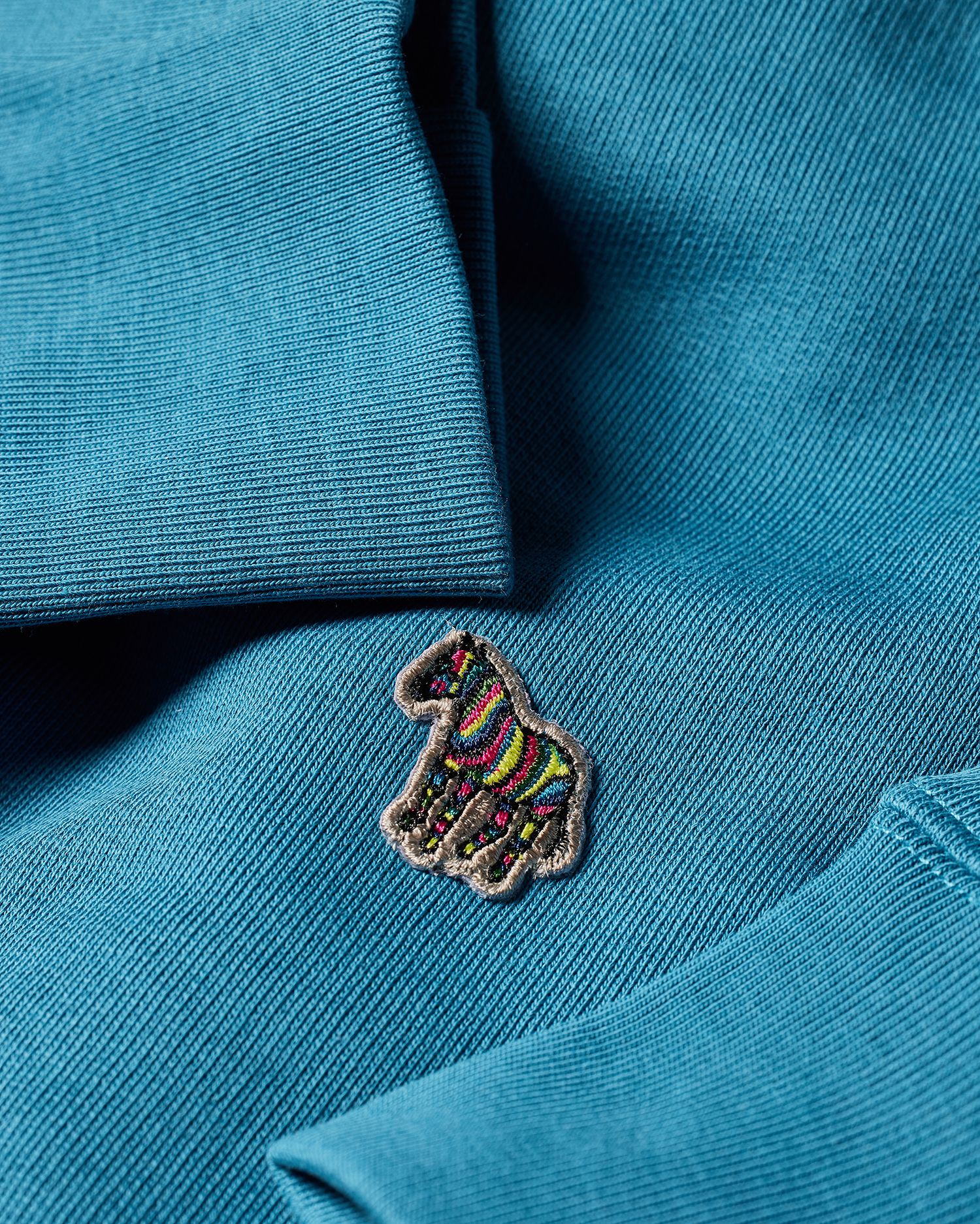 Men's Teal Blue Zebra Logo Organic Cotton Sweatshirt