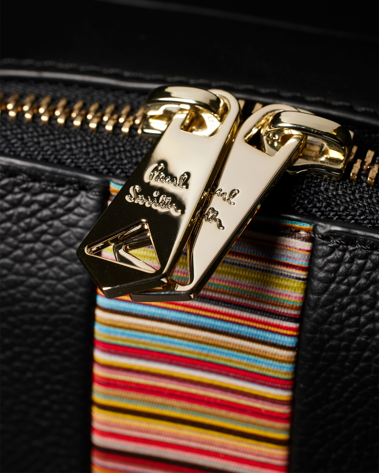 Men's Black Leather 'Signature Stripe' Trim Flight Bag