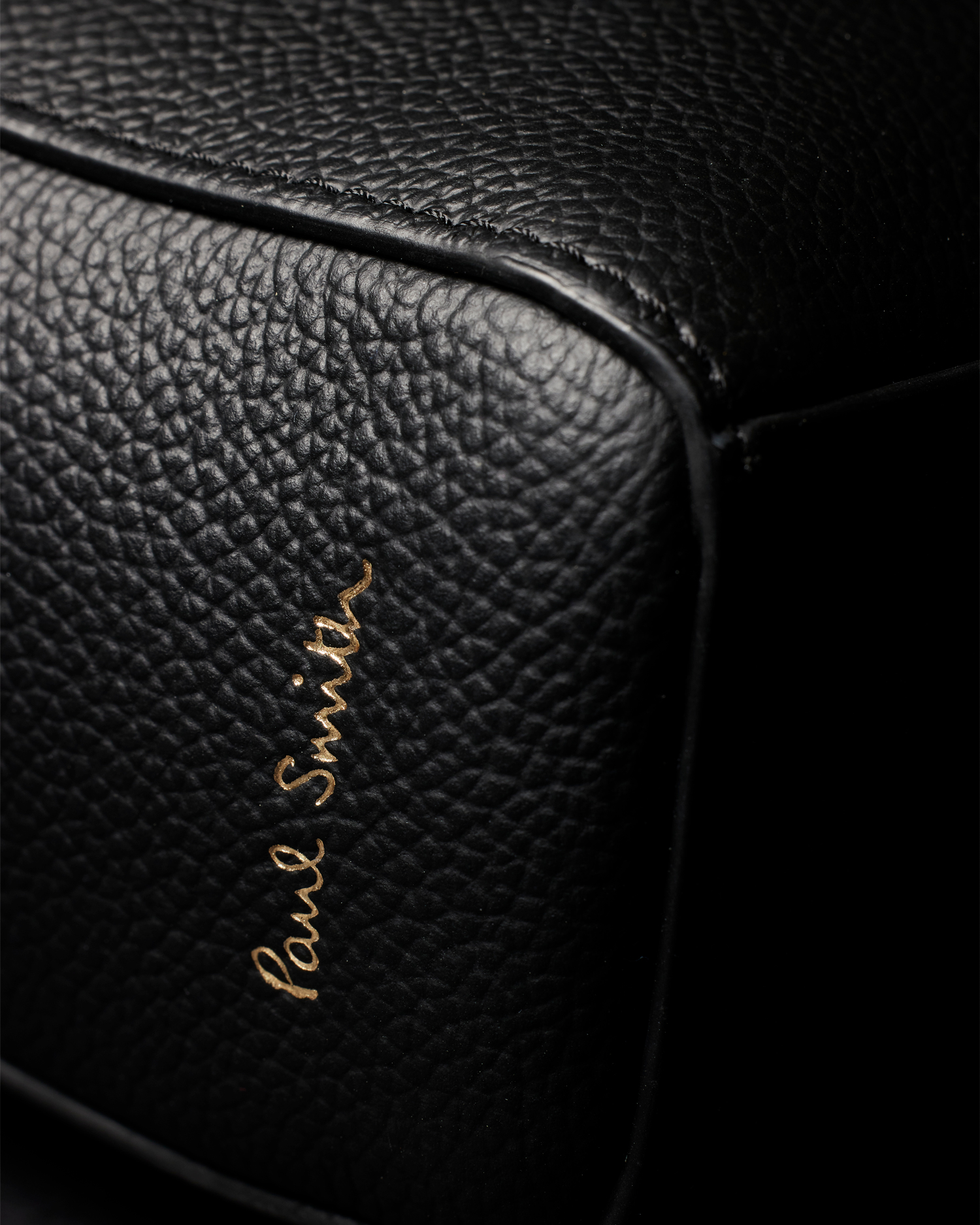 Men's Black Leather 'Signature Stripe' Trim Folio