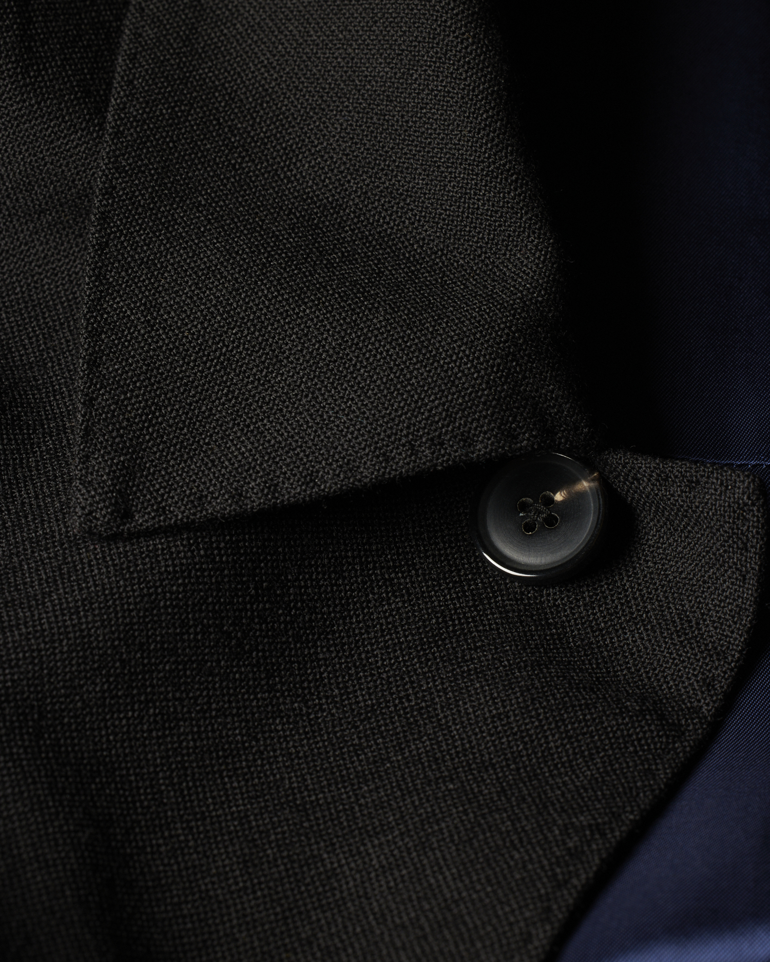 Men's Black Two-Ply Hopsack Wool Work Jacket