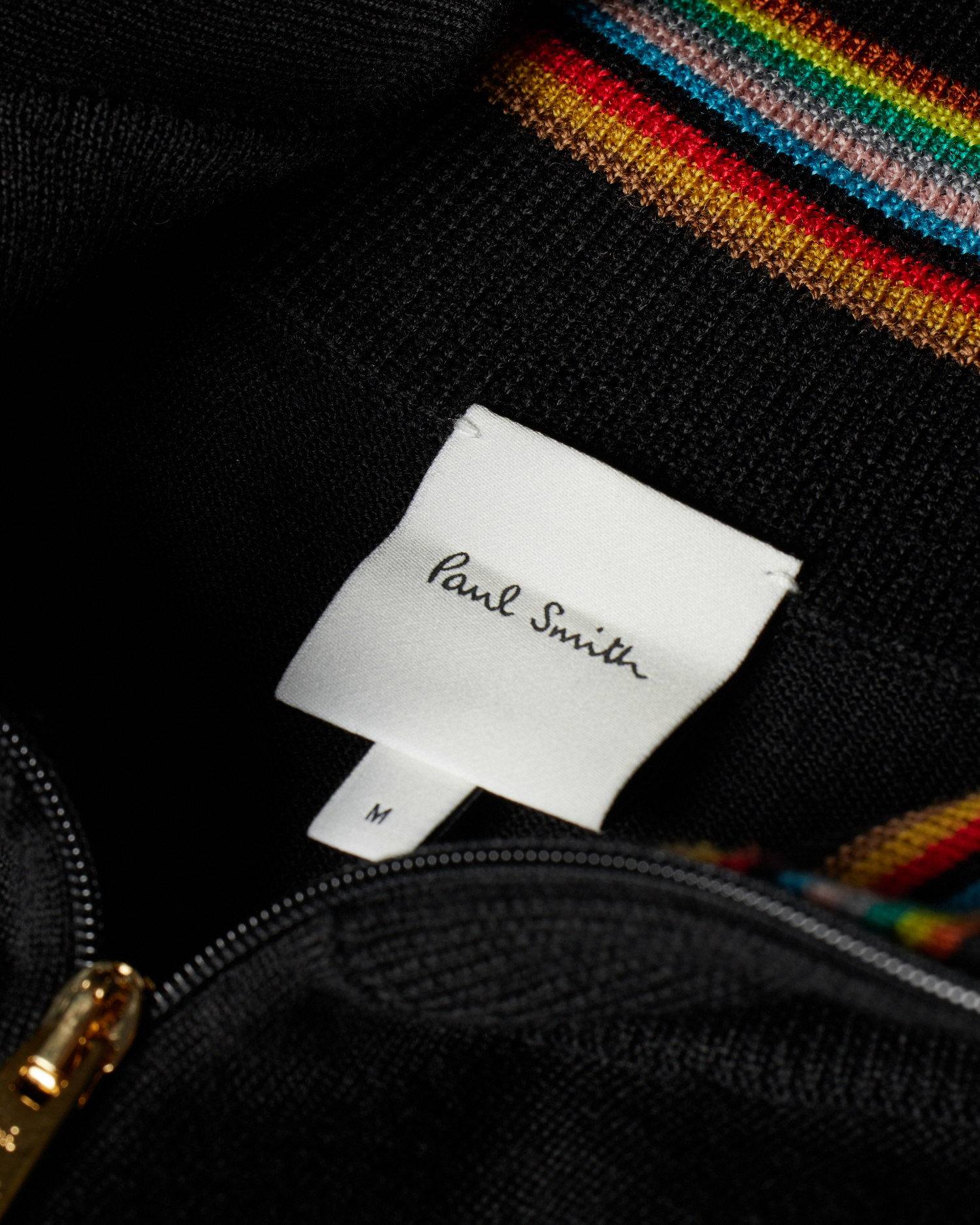 Black Merino Wool Full-Zip Cardigan Paul Smith