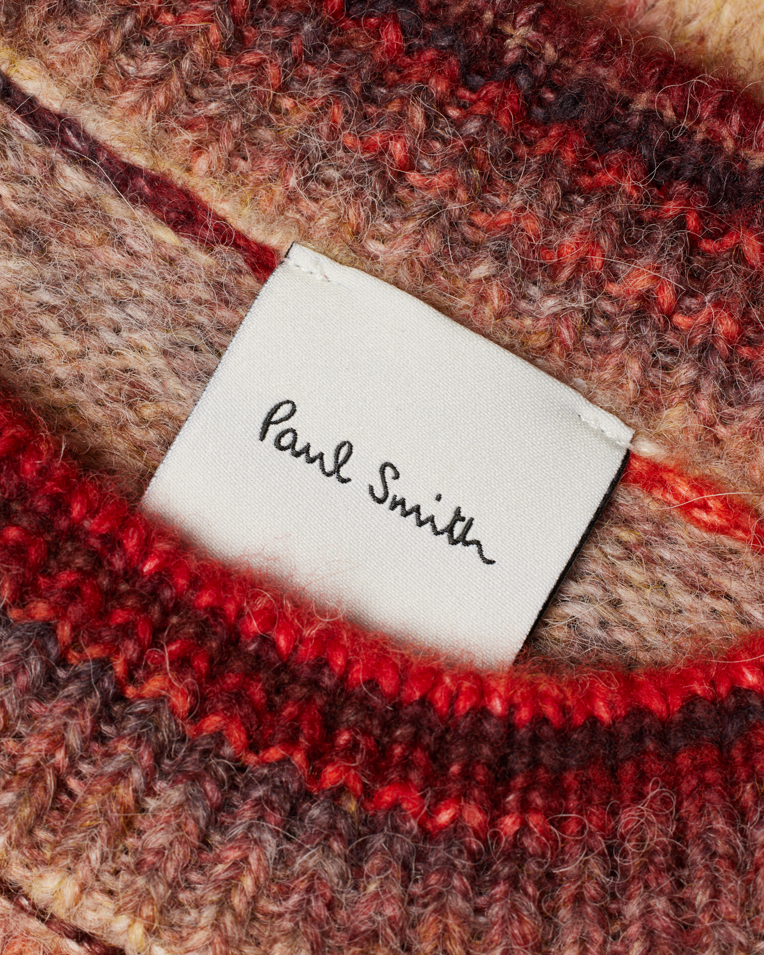Men's Red Wool and Alpaca-Blend Ombre Stripe Sweater