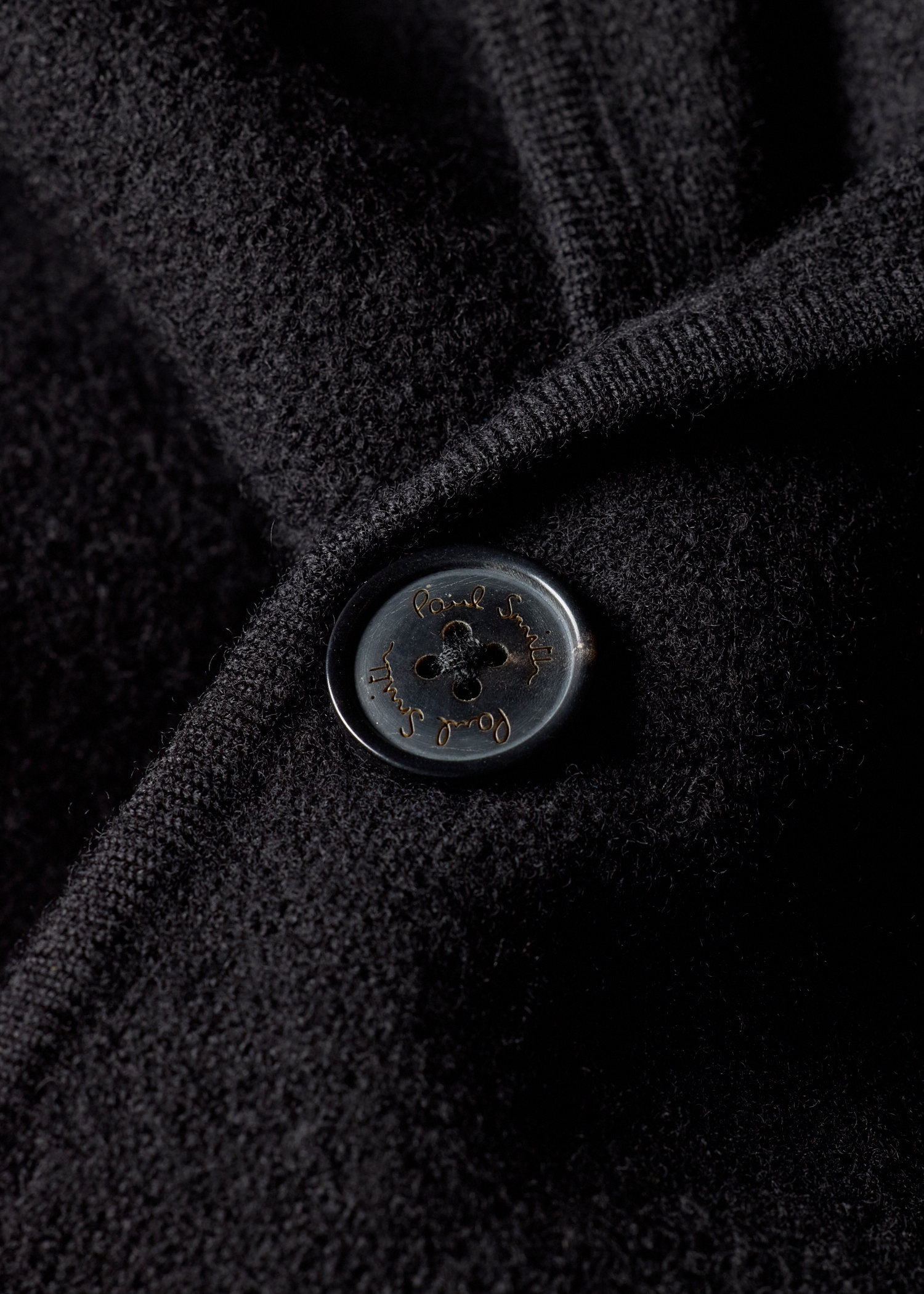 Men's Black Merino Wool Knitted Cardigan Blazer