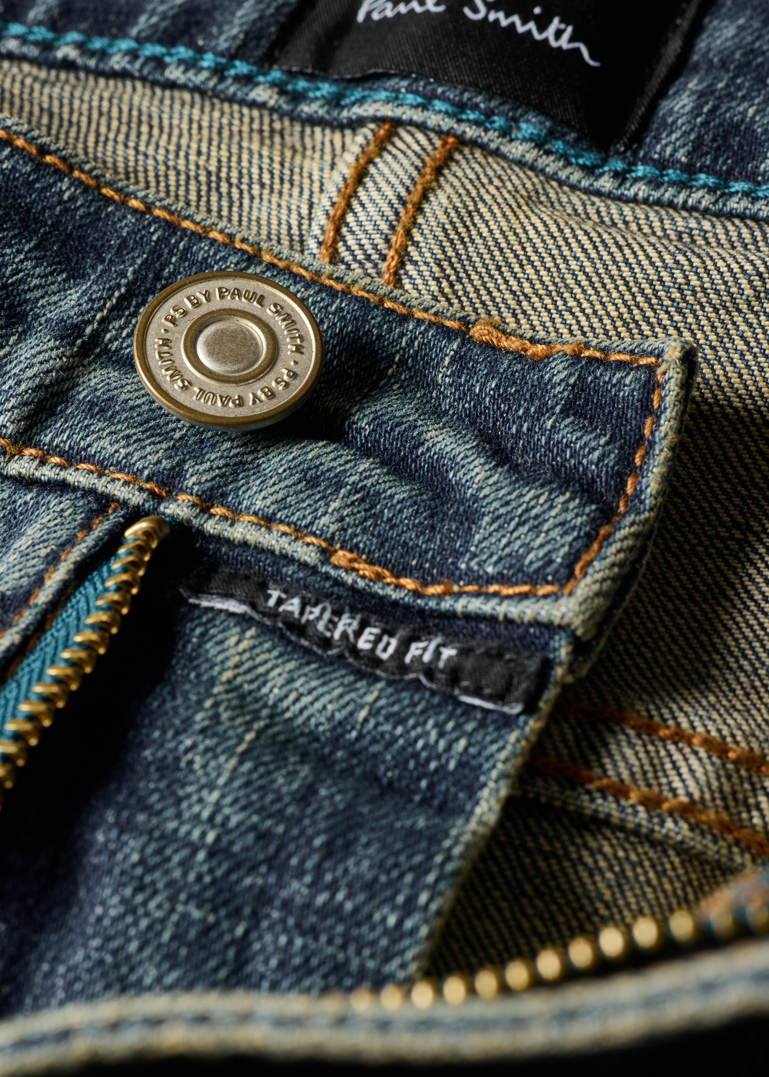 Men's Tapered-Fit 'Crosshatch Stretch' Blue-Rinse Jeans