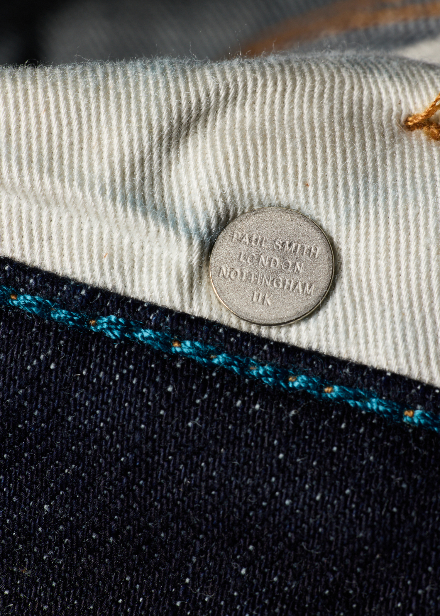 Men's Tapered-Fit Indigo-Rinse 'Crosshatch Stretch' Jeans