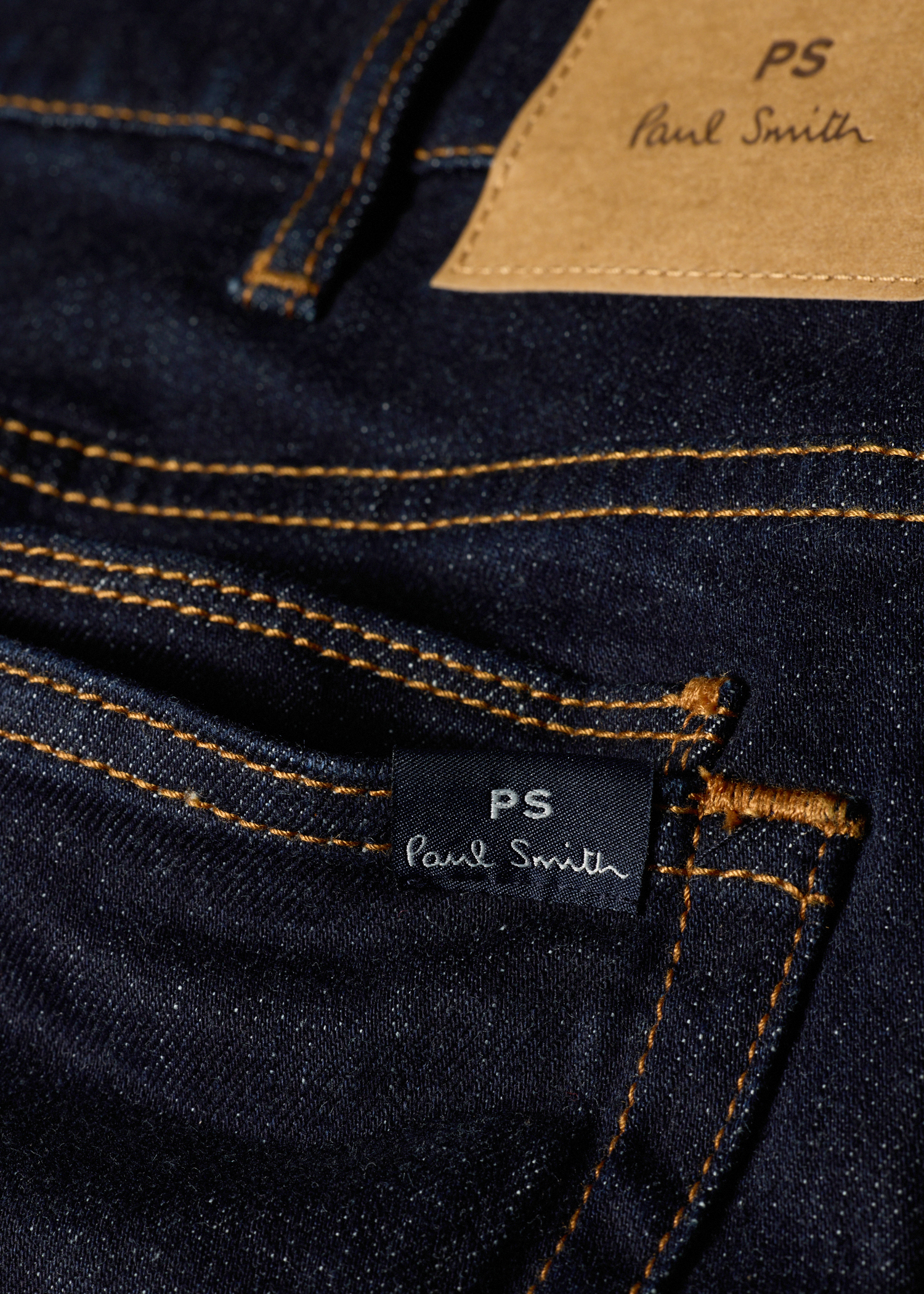 Standard-Fit Indigo-Rinse 'Crosshatch Stretch' Jeans