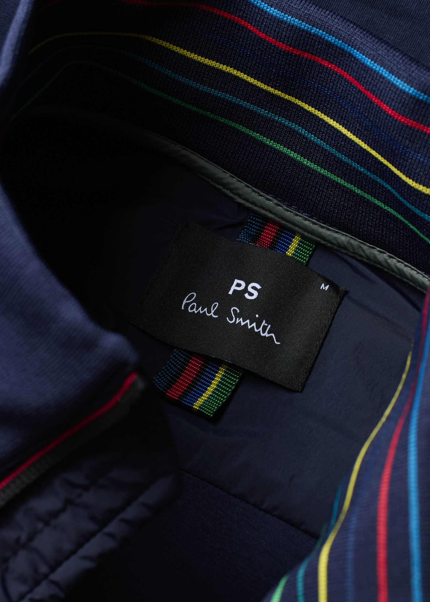 Men's Navy Quilted Mixed Media Jacket