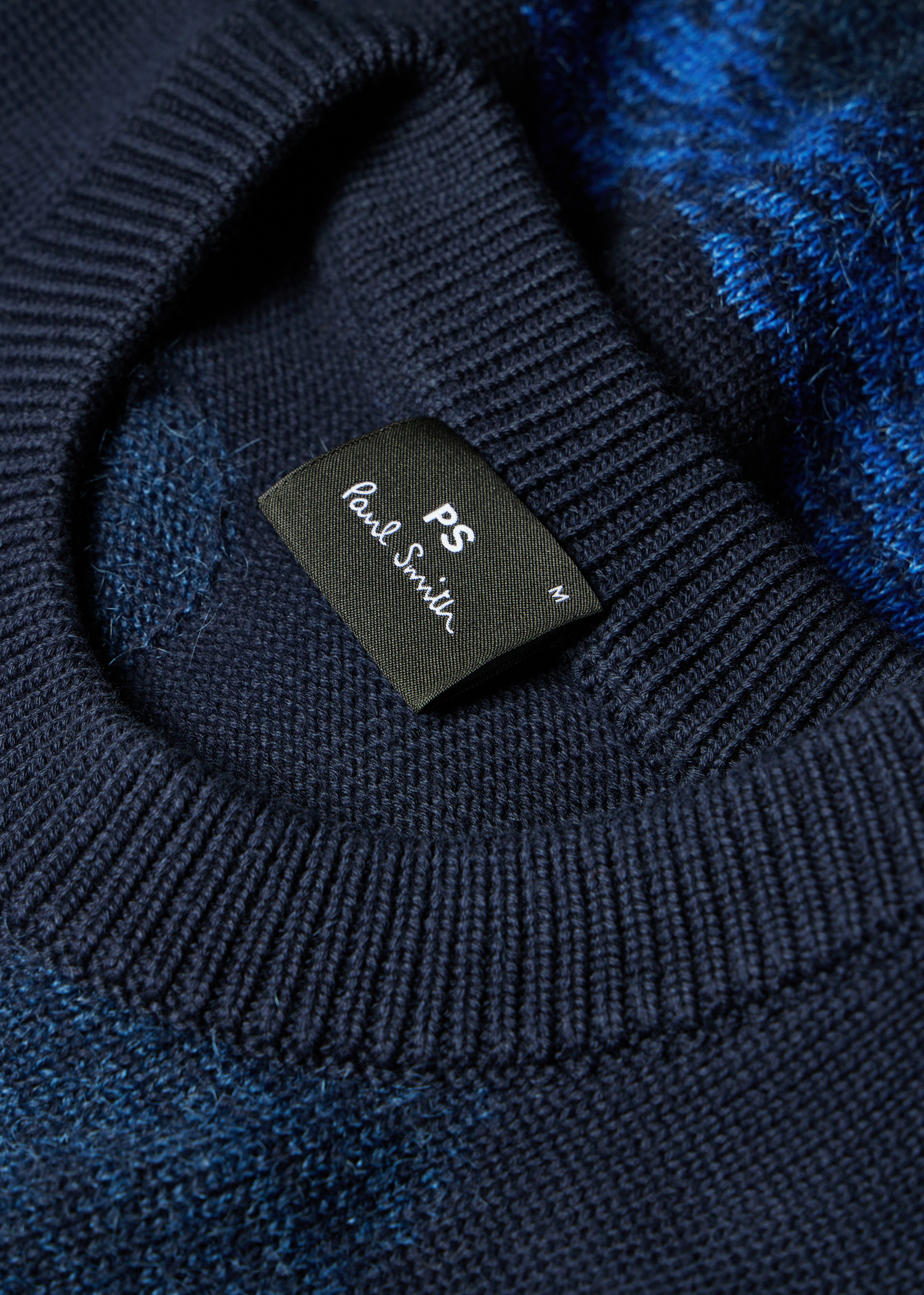 トップス Paul Smith Border Mohair Knit Men's Navy Cotton-Mohair Floral Sweater