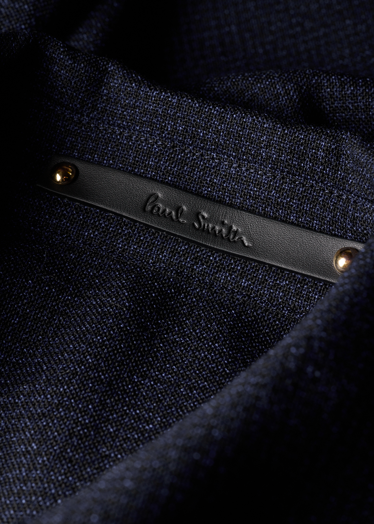Men's Navy Check Two-Ply Merino Work Jacket