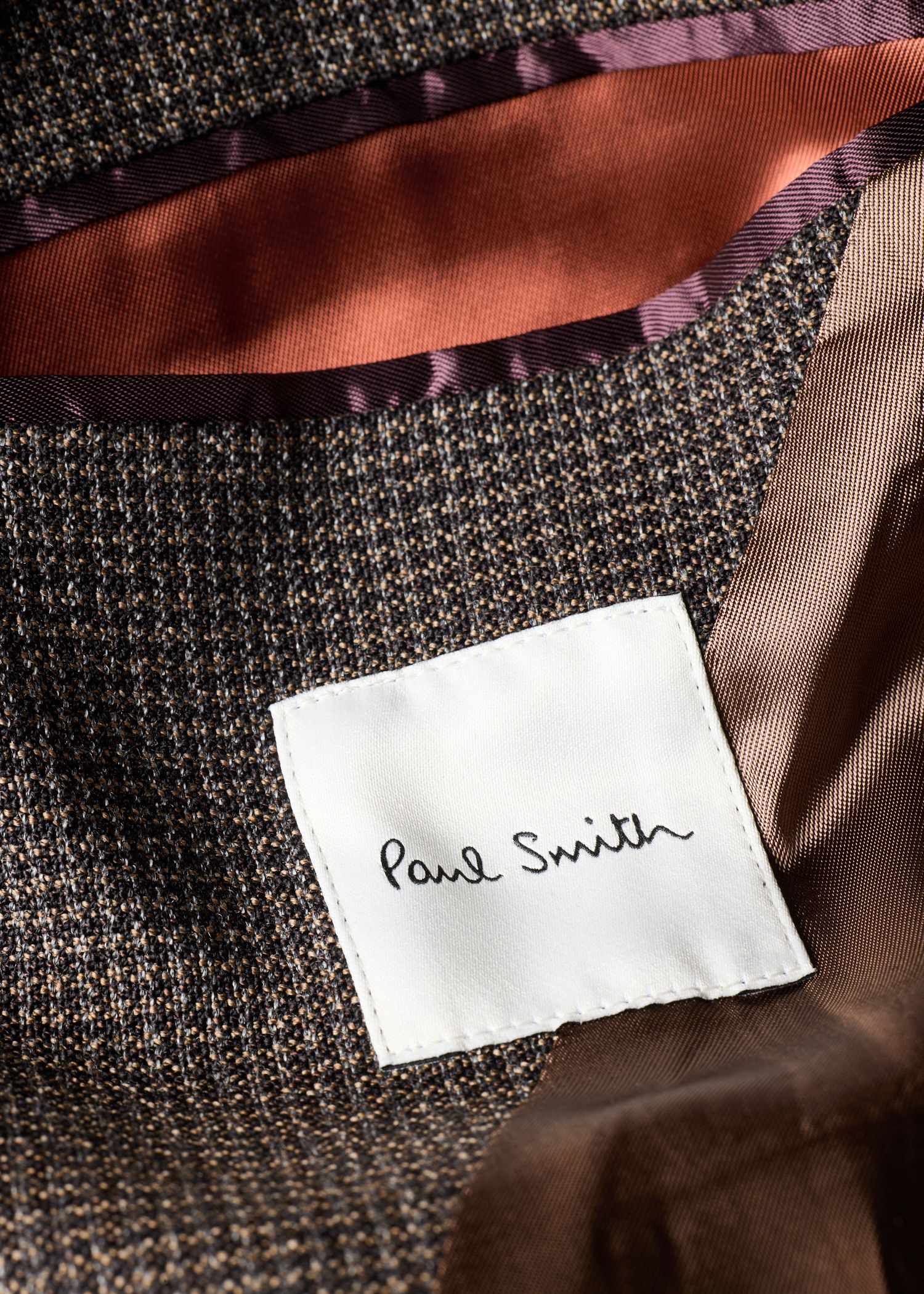 Men's Brown Check Two-Ply Merino Work Jacket