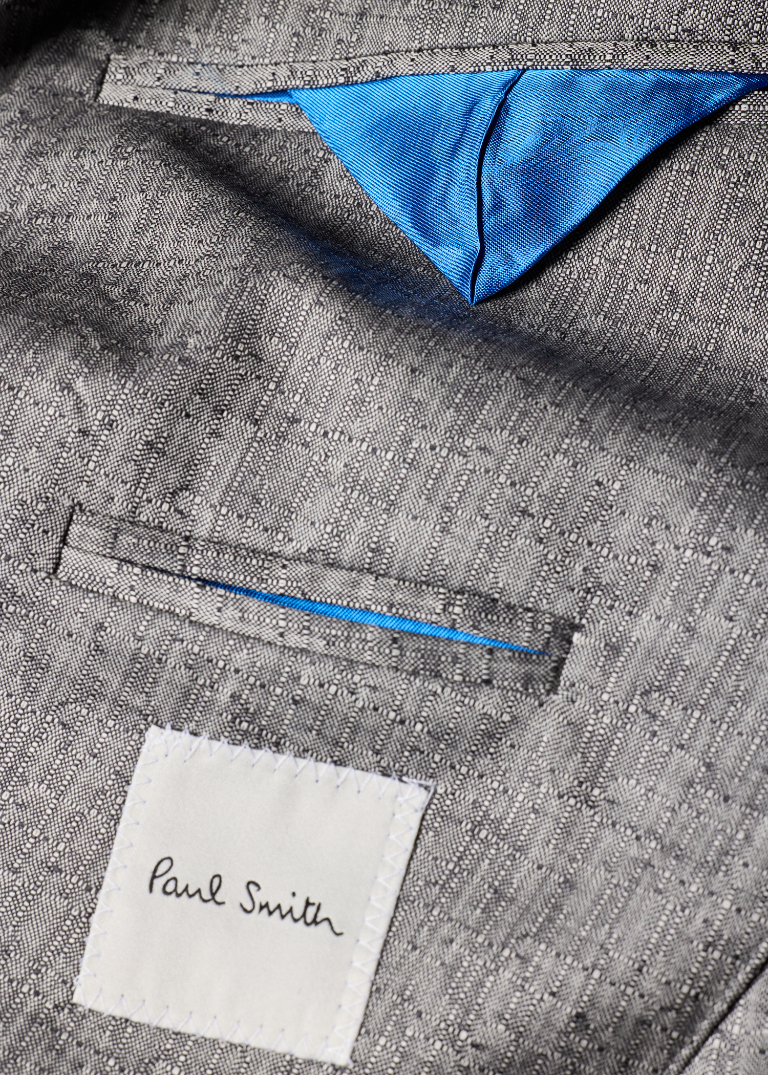 Grey Wool Jacquard Double-Breasted Suit