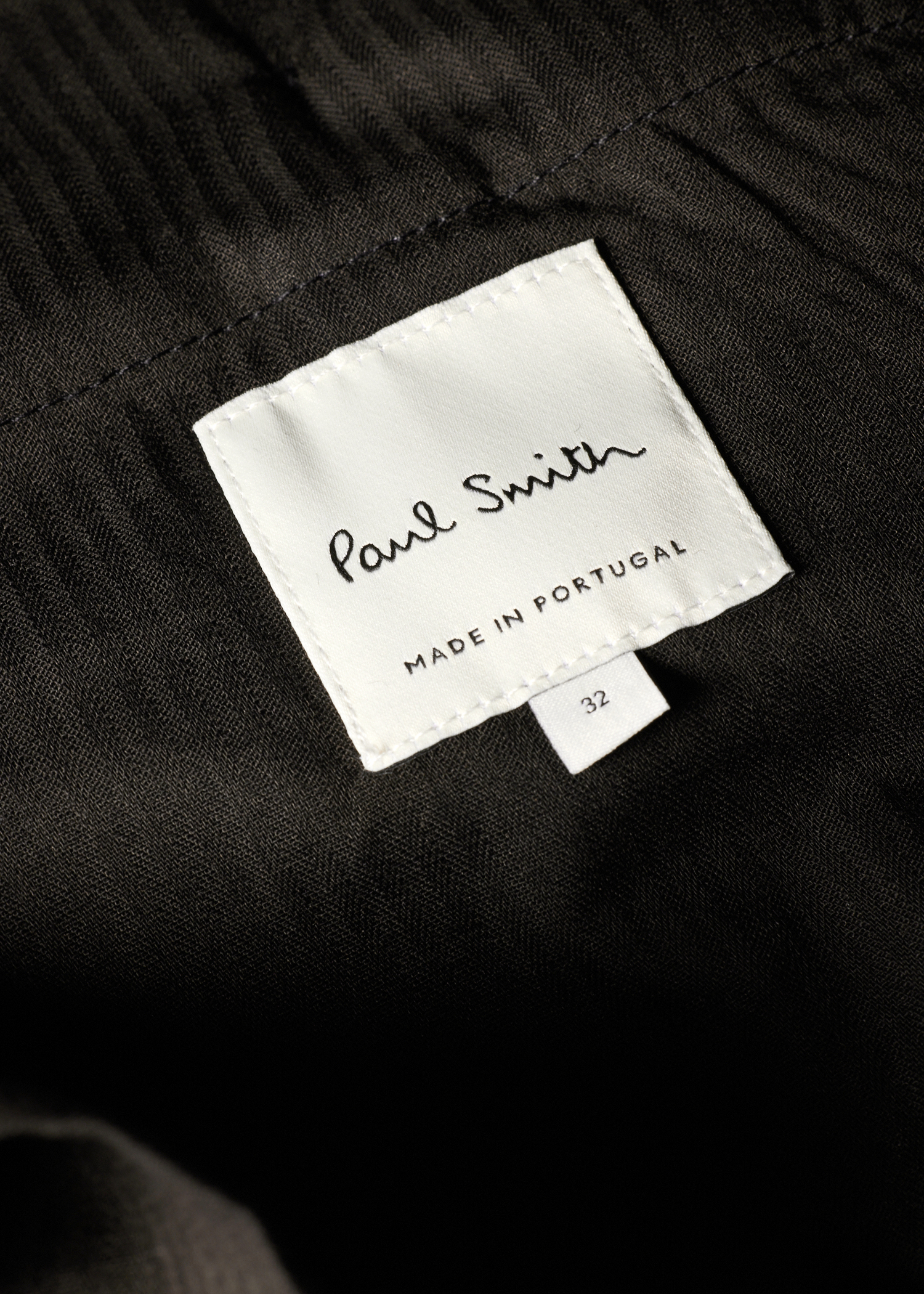 Men's Black Two-Ply Hopsack Wool Pleated Trousers