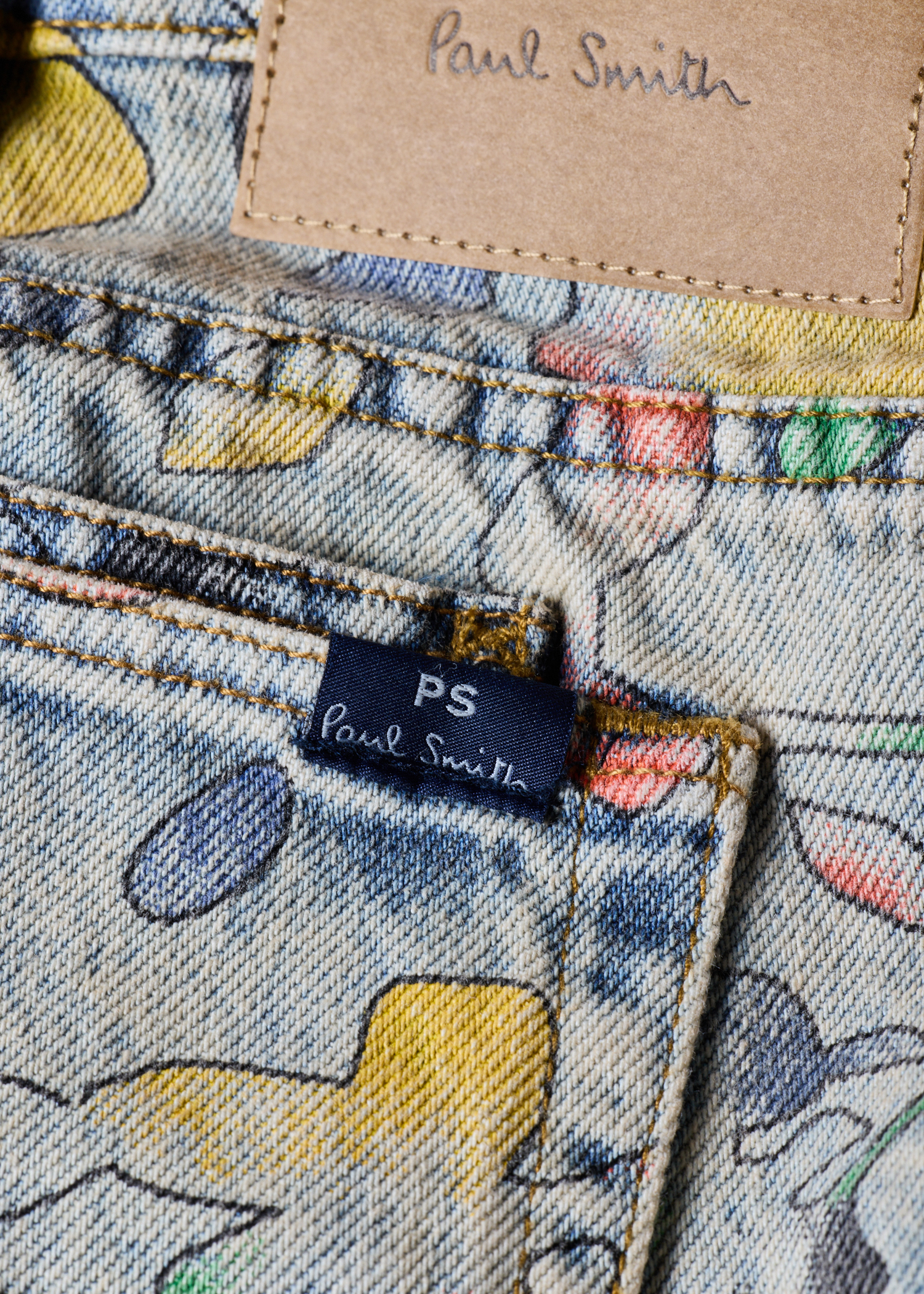 Men's Relaxed Tapered-Fit 'Good Fortune Floral' Print Jeans